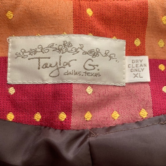 Taylor G Long Coat Jacket Orange Brown Pink Yellow - Picture 12 of 14